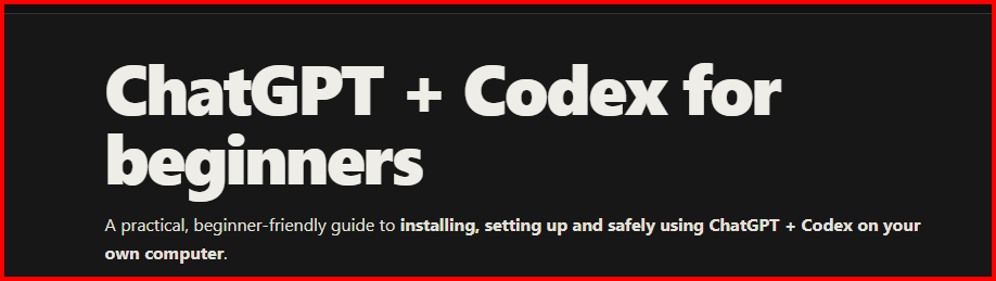 Preview of the ChatGPT and Codex beginner guide